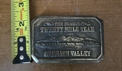 US Borax 1985 The Famous Twenty Mule Team of Death Valley Mining Belt Buckle