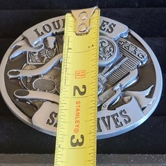 Loud Pipes Save Lives Belt Buckle Metal & Black Enamel Biker Motorcycle Engine