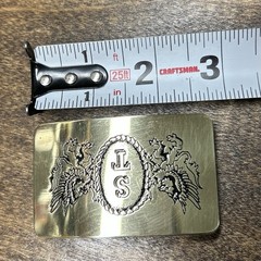 Dragon Brass Belt Buckle Western Cowboy With Initials ST Engraved