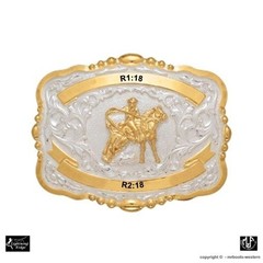 Lightning Ridge Western Belt Buckle Trophy Buckle Calf Roper 2 Ribbons 38406