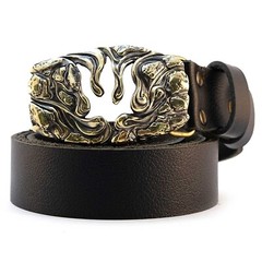 Handmade brass belt buckle Lava Trident, Ukrainian Polygonal Low poly design