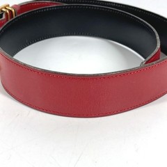 Hermes H Belt Vintage Buckle Leather G Engraved Red Black