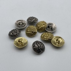 Vintage Shank Button Round Brass Sewing Button,Old Silver Buttons lot