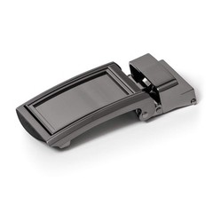 SlideBelts Men&rsquo;s One Size, Black Leather With Framed Gunmetal Buckle (Vegan)