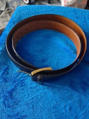 Trafalgar Black Leather Belt Size 38 With Brass Belt Buckle