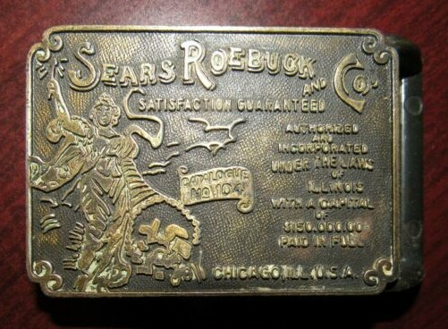 Sears Roebuck & Co. Chicago, IL Reproduction Belt Buckle Illinois