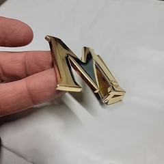 MCM gold logo reversible Belt Buckle Clean Not Too Bad Condition.