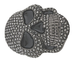 Vintage Skull Belt Buckle Men Pirate Halloween Skeleton Cosplay Bling Gunmetal