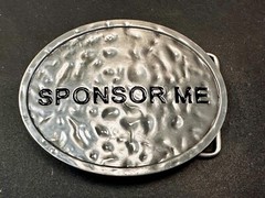 Sponsor Me Funny Cool Novelty Silver Tone Oval Belt Buckle by Buckle Rage