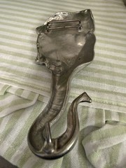 Christopher Ross 1980 Pewter Elephant Head Belt Buckle Silver Tone Animal Art