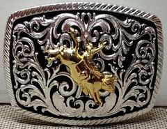 BULL RIDING COWBOY Western Belt Buckle Hebilla Vaquera