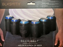 Brand new / factory Sealed BLACK 6 Pack Beer & Soda Can Holster Belt 