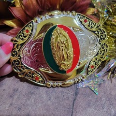 Virgen de Guadalupe Western belt Buckle Gold Silver red Religious Gift Item