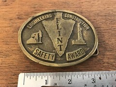 Flint Engineering Construction Safety Award Metal Belt Buckle
