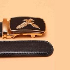 Men&rsquo;s Eagle Ratchet Belt Automatic Buckle Ajustable Dress Casual Belt Black