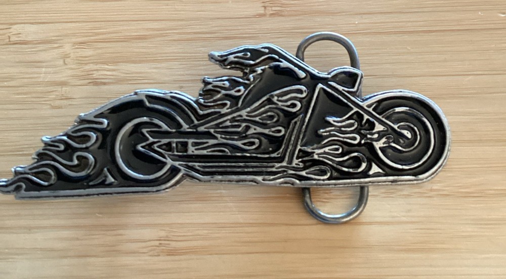 2006 Hot Leather Goods Flaming Motorcycle Belt Buckle