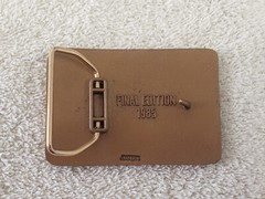 VINTAGE VAN GAS 1985 Safe Worker Belt Brass Buckle