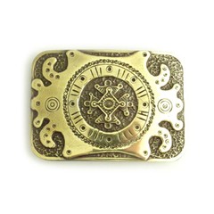 Brass belt buckle pre-Christian sun cross; Zgarda; Teutonic or Maltese cross