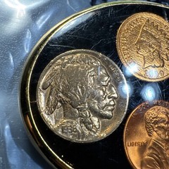 Ralph West Belt Buckle w/ Inlayed Buffalo Nickel, Indian Head Penny MORE T-2109