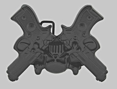Skull Belt Buckle Guns Black Metal Emblem Pirate Halloween Costume New Men Women