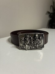 Victorian Pig Family Belt Buckle – Antique Silver Finish