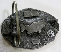 Fishing Vintage Belt Buckle 1991 Arroyo Grande Nature Wilderness USA Made
