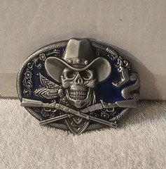 COWBOY SKULL RIFLE GUN SNAKE HAT BANDANA WESTERN RODEO BELT BUCKLE