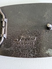Vintage 1980s US SPRINT CALL BEFORE YOU DIG SOLID BRASS BELT BUCKLE