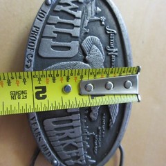 Oval 1974 vintage Bergamot WILD TURKEY pewter J-168 bourbon 3 7/8&Prime; x 2 1/8&Prime; old