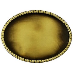 GOLD Bronze Rope PLAIN Metal Belt Buckle for Engraving Round Western Cowboy