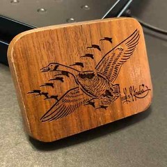 Vintage 1977 Lasercraft Laser Engraved V Formation Geese Duck Theme Belt Buckle