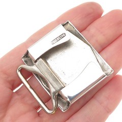 925 Sterling Silver Antique Art Deco Engraved Letter L Initial Belt Buckle