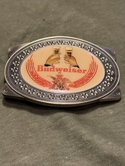 Vintage/undated Budweiser Beer belt buckle. 3.5&Prime; Wide.