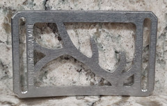 GRIP6 BELT BUCKLE – HUNTER / CATARACT ANTLER / RAW ALUMINIUM – 1.5 INCH WIDE