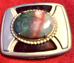 Men&rsquo;s agate and metal belt buckle