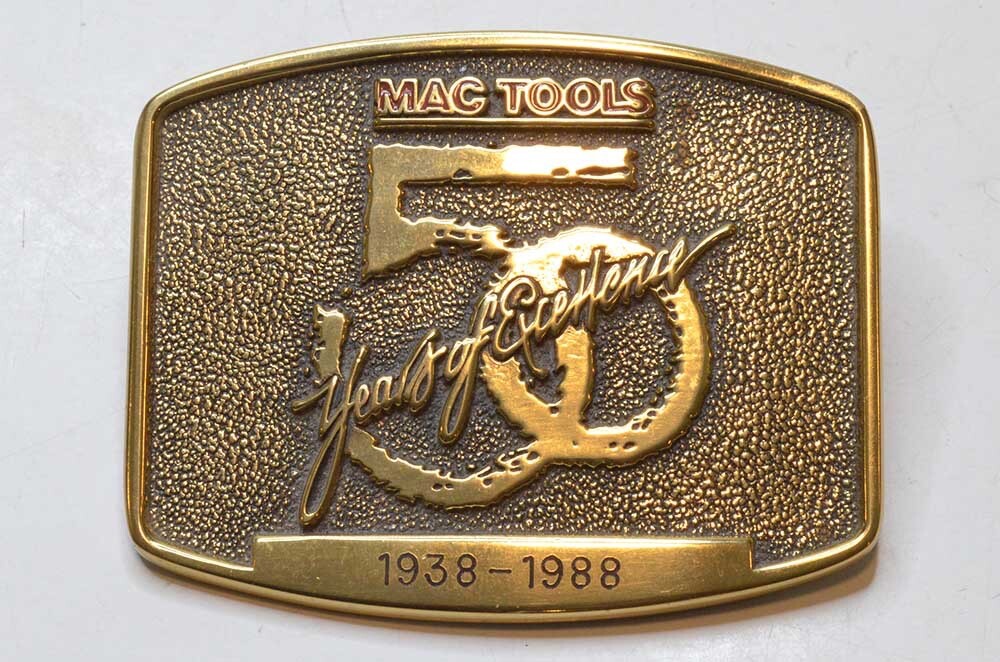 Mac Tools Belt Buckle « 50 Years of Excellence » 1938-1988 – Made In USA.