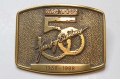 Mac Tools Belt Buckle « 50 Years of Excellence » 1938-1988 – Made In USA.