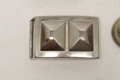 Lot of 9 Assorted Belt Buckles 1.5” Silvertone Studs Chrome Brass Leather Craft