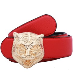 Yuangu Men&rsquo;s Big Tiger Buckle 38-mm Italian 105cm/41.3inch (34-36), Red Gold
