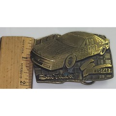 Anheuser-Busch Belt Buckle Mens Bronze Bill Elliott NASCAR Limited Ed Vintage