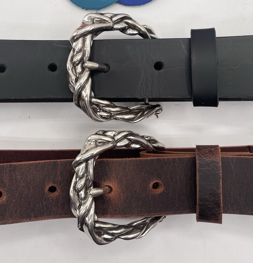 Twist Of Fate Belt Buckle Unbranded Stainless Steel w/ Premium Leather Belt