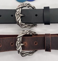 Twist Of Fate Belt Buckle Unbranded Stainless Steel w/ Premium Leather Belt