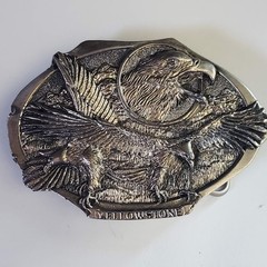 1987 Colorado Silver Star Yellowstone Eagle Belt Buckle Silver Tone USA Made