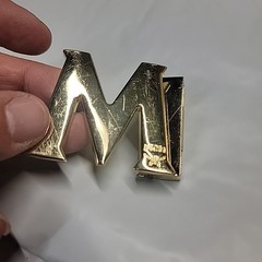 MCM gold logo reversible Belt Buckle Clean Not Too Bad Condition.