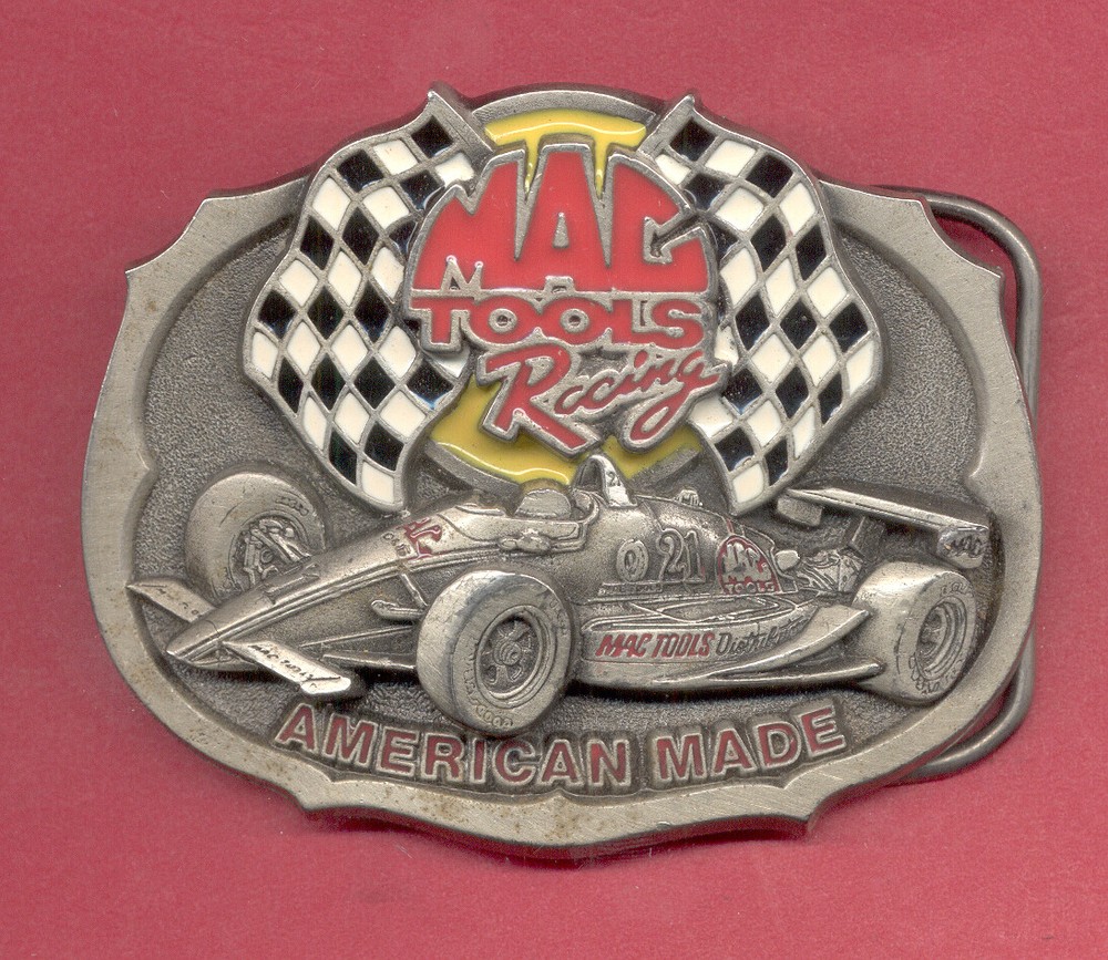 Rare MAC TOOLS RACING #21 Formula 1 Brabham – PEWTER 3D BELT BUCKLE -Never Worn