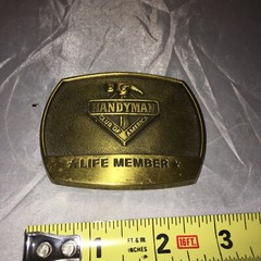 Vintage 90&rsquo;s 1996 Handyman Club Of America Life Member Hammer Logo Belt Buckle