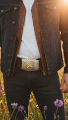 New Men Western Silver Metal Belt Buckle Square Gold American Eagle Flying Bird