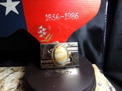 Men&rsquo;s Small Belt Buckle with a Sand Colored Stone, Measures 2 1/2&Prime; X 1/5/8&Prime;