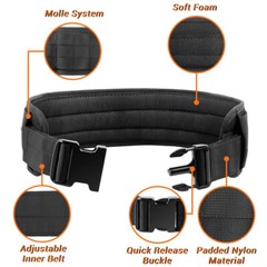 Tactical Molle Waist Belt Multifunctional Padded Patrol Belt Battle Waist Belt