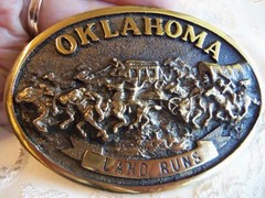 Registered Historical Collection Oklahoma Land Run Belt Buckle Rare in Pouch